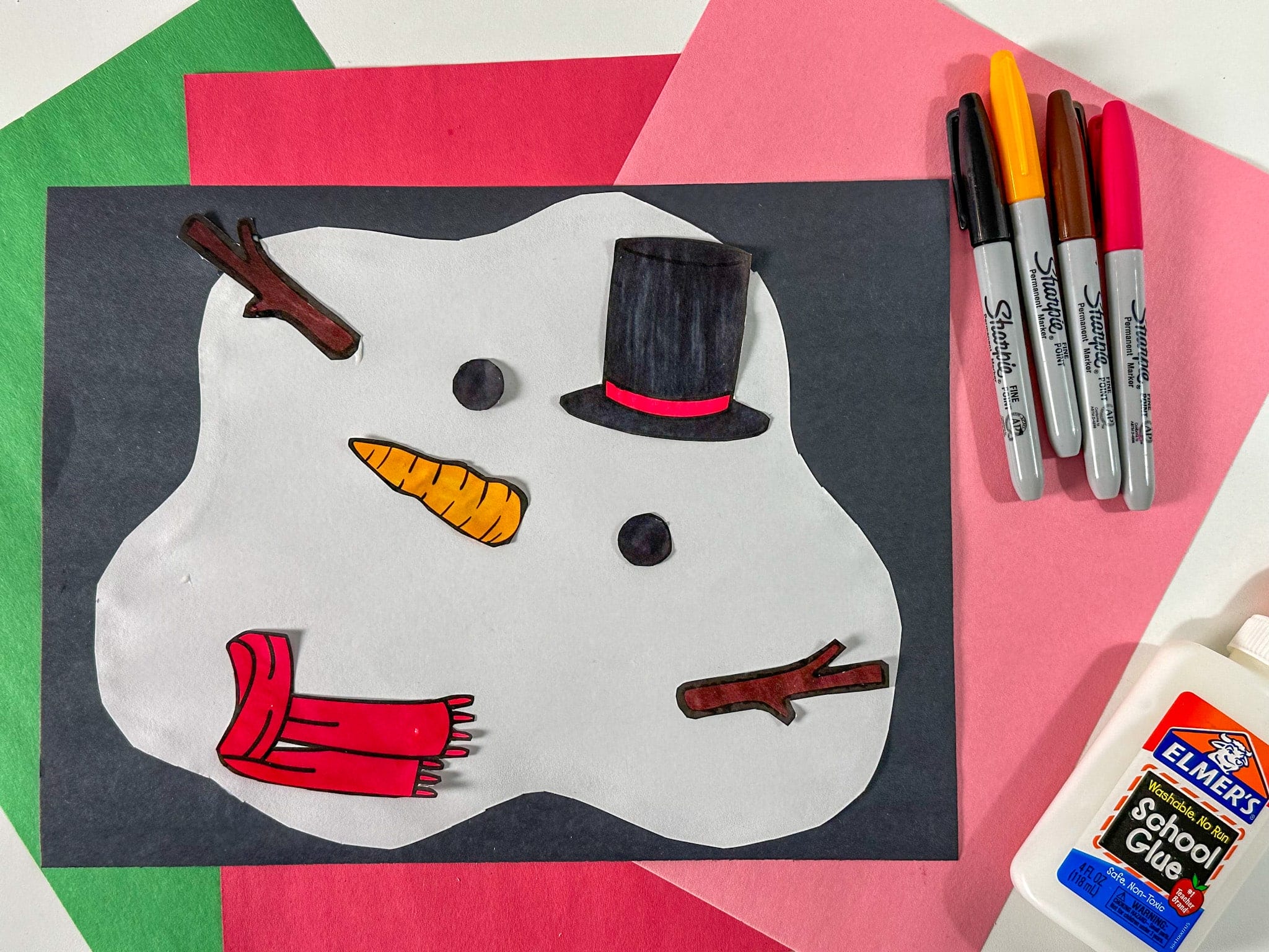 melted snowman craft with free printable - raising veggie lovers